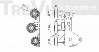 TREVI AUTOMOTIVE ta1213 -  Натяжная планка, поликлиновой ремень